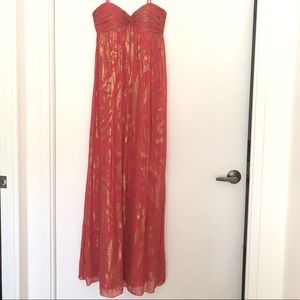 * SOLD* Bloomies-Aqua red & gorgeous gold  maxi